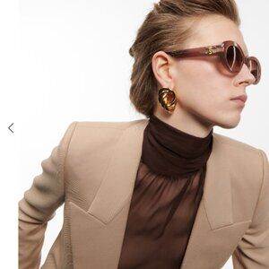 CELINE Triomphe 01 Sunglasses In Acetate BROWN CRYSTAL